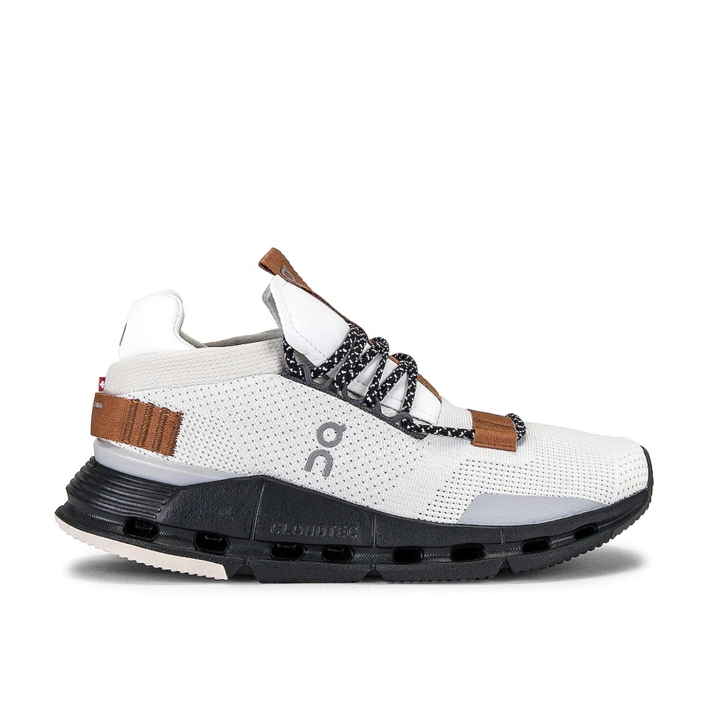 On Cloudnova Sneaker in White & Pecan
